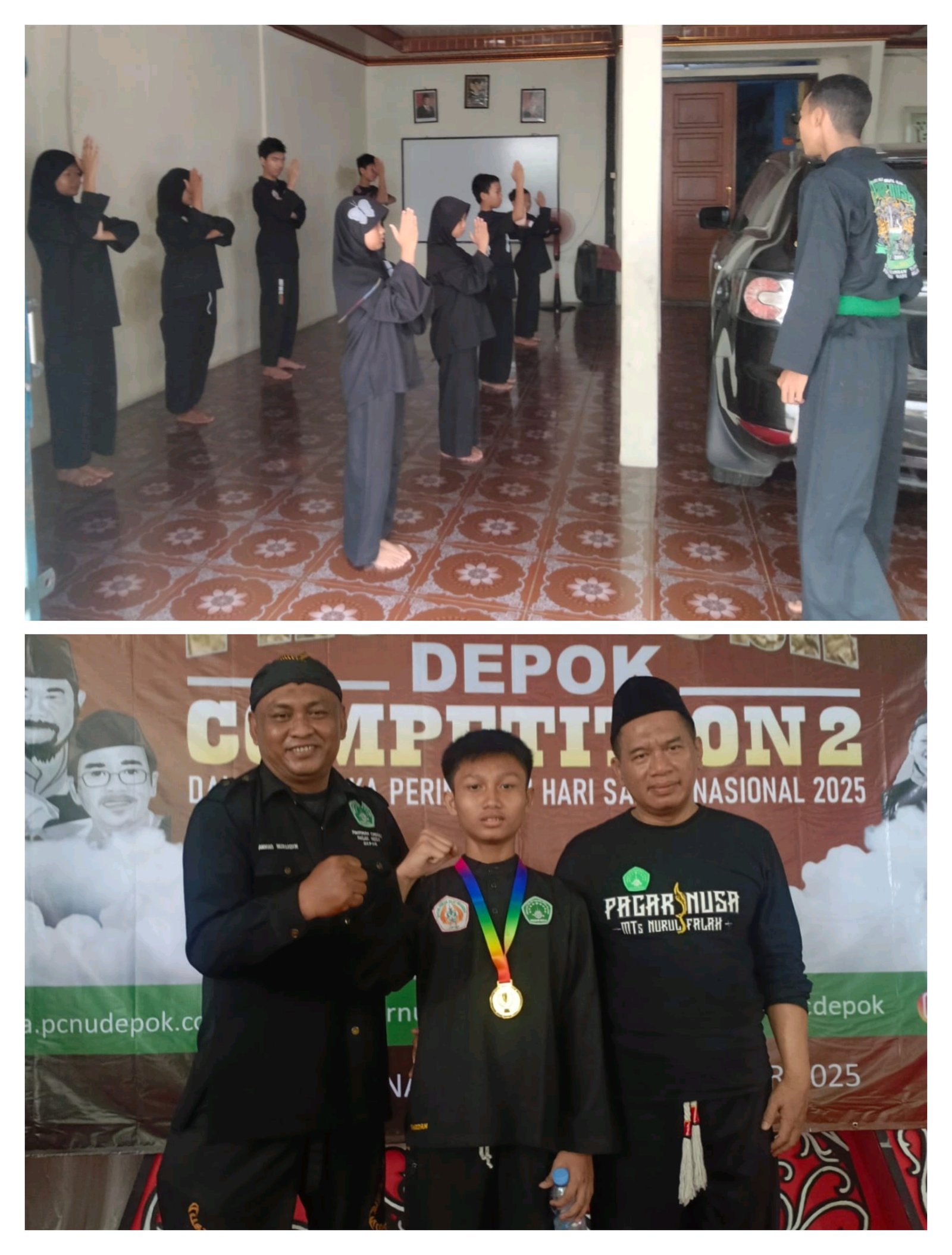 Putra-putri Pagar Nusa NU Kemirimuka siap berprestasi.